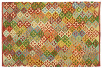 Afghan Maimana Kilim Colorful 198x152 Tapis tissé à la main 150x200 Handcraft Orient Room 1