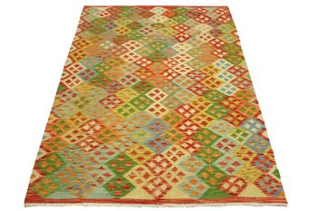 Afghan Maimana Kilim Colorful 198x152 Tapis tissé à la main 150x200 Handcraft Orient Room 2