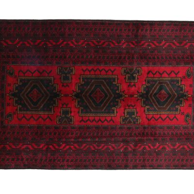 Afghan Beloutsch 343x209 Handgeknüpft Teppich 210x340 Rot Geometrisch Kurzflor Orient