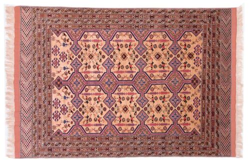 Afghan Mauri Kabul 280x198 Handgeknüpft Teppich 200x280 Rot Geometrisch Muster Kurzflor