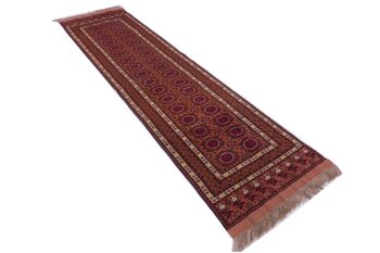 Tapis Afghan Mauri Kabul 297x80 noué main 80x300 tapis de passage marron motif géométrique 4