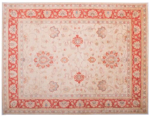 Afghan Feiner Chobi Ziegler 197x152 Handgeknüpft Teppich 150x200 Beige Blumenmuster