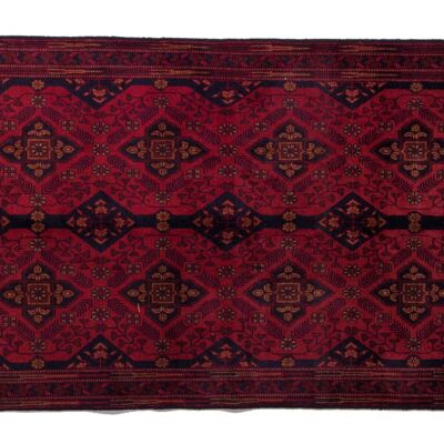 Afghan Khal Mohammadi 195x117 alfombra anudada a mano 120x200 rojo oriental, pelo corto