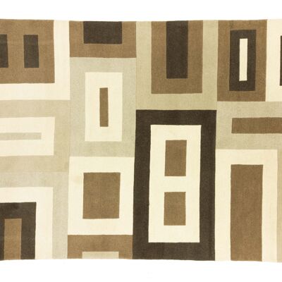 Nepal 292x202 tapis noué main 200x290 beige motif géométrique tapis d'Orient à poils courts