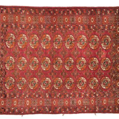 Caucasus Bukhara 158x110 alfombra anudada a mano 110x160 beige patrón geométrico pelo corto