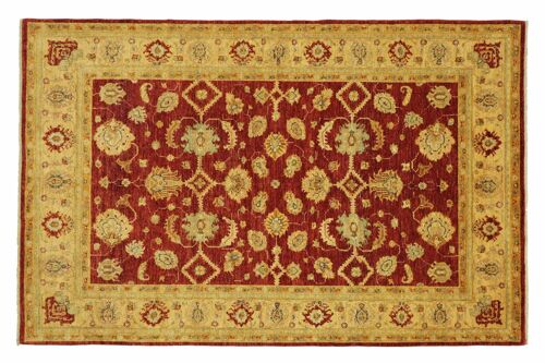 Afghan Chobi Ziegler 235x175 Handgeknüpft Teppich 180x240 Rot Floral Kurzflor Orient