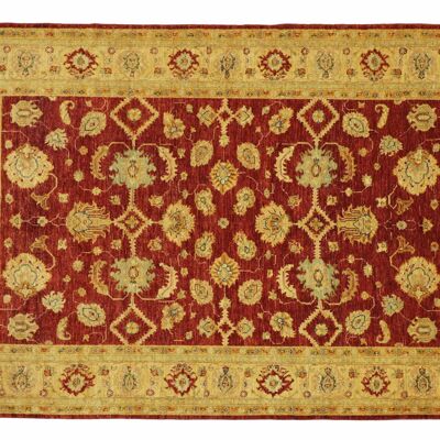 Afghan Chobi Ziegler 235x175 Handgeknüpft Teppich 180x240 Rot Floral Kurzflor Orient