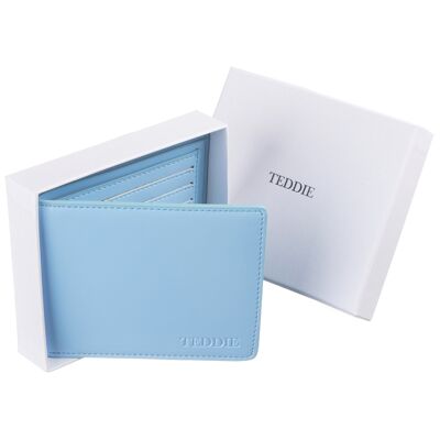 Teddie London Luxury Soft Pale Blue Wallet Monedero PU