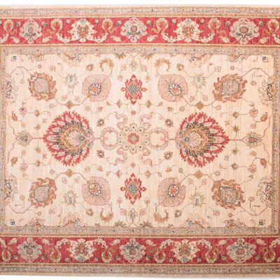 Afghan Fine Chobi Ziegler 199x150 hand-knotted carpet 150x200 beige flower pattern