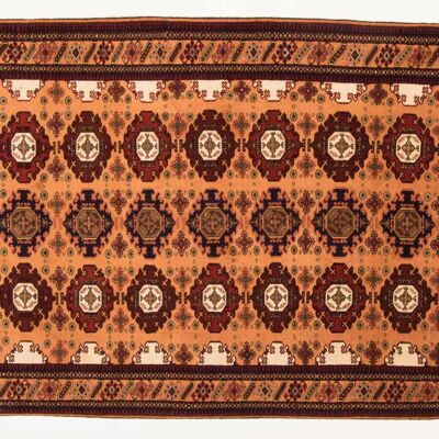 Afghan Mauri Kabul 157x116 alfombra anudada a mano 120x160 patrón geométrico rojo, pelo corto