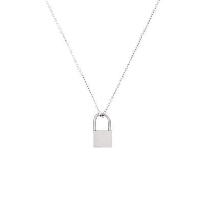 Lock necklace silver
