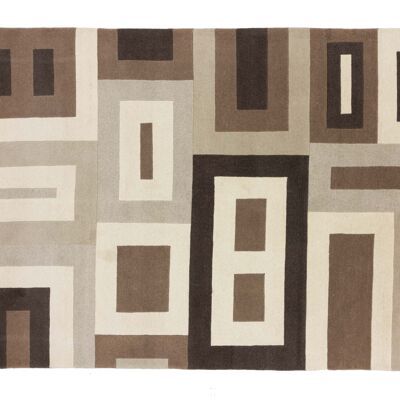 Nepal 297x202 Handgeknüpft Teppich 200x300 Beige Geometrisch Muster Kurzflor Orient Rug