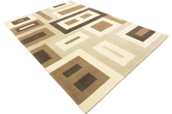 Nepal 297x202 tapis noué main 200x300 beige motif géométrique tapis d'Orient à poils courts 3