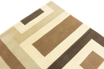 Nepal 297x202 tapis noué main 200x300 beige motif géométrique tapis d'Orient à poils courts 5