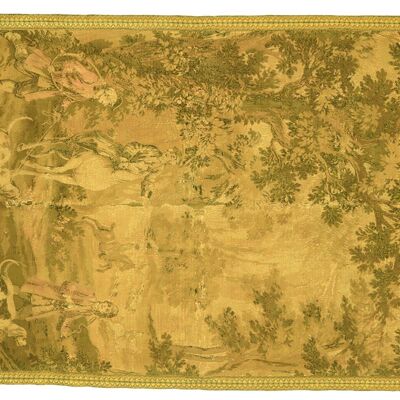 France Gobelin tapestry 182x138 Hand-woven carpet 140x180 beige motifs