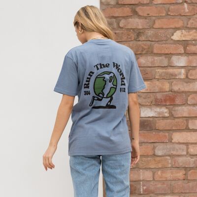 304 Womens Run The World Blue T-Shirt