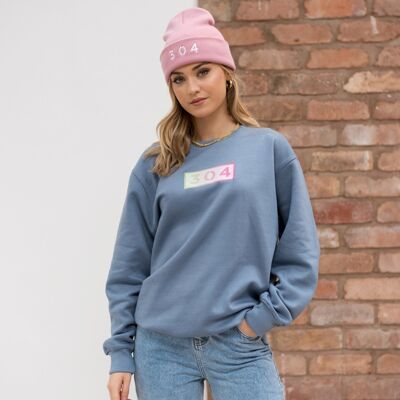 304 Womens Colour Mesh Sweatshirt Dusty Blue