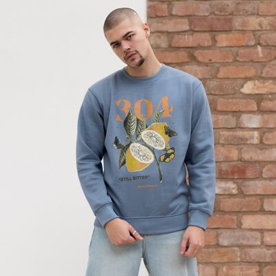 304 Mens Vintage Lemon Sweatshirt Dusty Blue