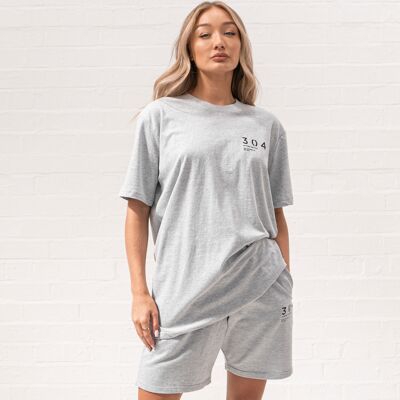 304 Womens One Hundred Stamp Relaxed Fit T Shirt Grey