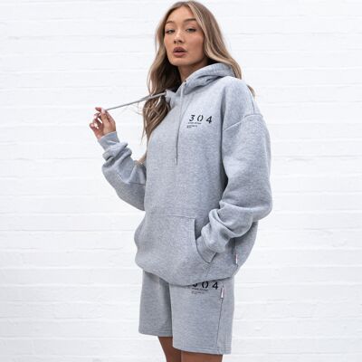 304 Womens Core One Hundred Stamp Hoodie Grey