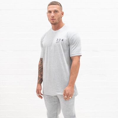 304 Mens One Hundred Stamp Relaxed Fit T Shirt Grey