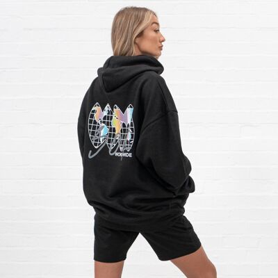 304 Womens Globe Graphic Hoodie Black