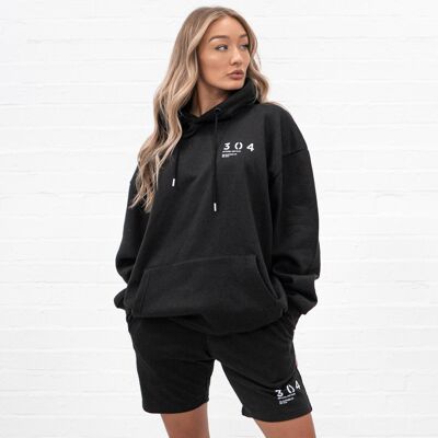 304 Womens Core One Hundred Stamp Hoodie Black