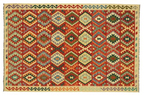 Afghan Maimana Kelim Bunt 245x179 Handgewebt Teppich 180x250 Handarbeit Orient Zimmer