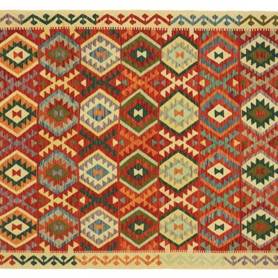 Afghan Maimana Kilim Colorful 245x179 Alfombra tejida a mano 180x250 Handwork Orient Room