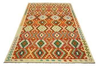 Afghan Maimana Kilim coloré 245x179 tapis tissé à la main 180x250 travail manuel salle d'Orient 2