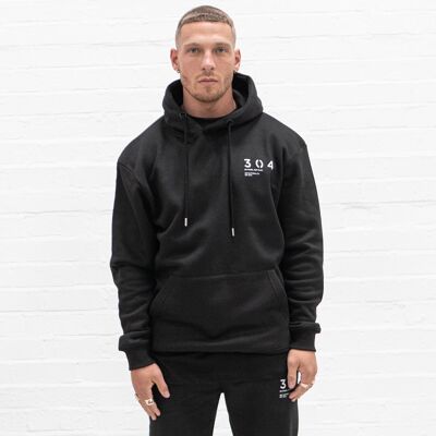 304 Mens Core One Hundred Stamp Hoodie Black