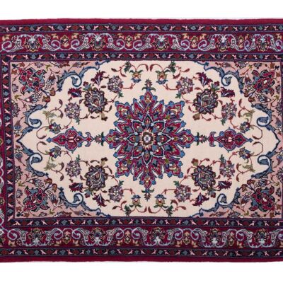 Perser Isfahan 106x72 Handgeknüpft Teppich 70x110 Mehrfarbig Orientalisch Kurzflor