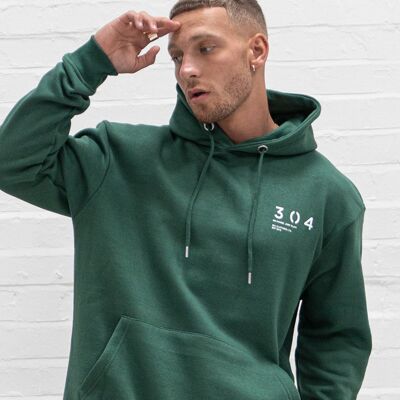 304 Mens Core One Hundred Stamp Hoodie Moss Green