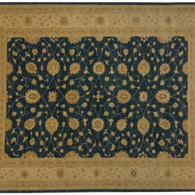 Afghan Chobi Ziegler 388x304 tappeto annodato a mano 300x390 blu orientale, pelo corto