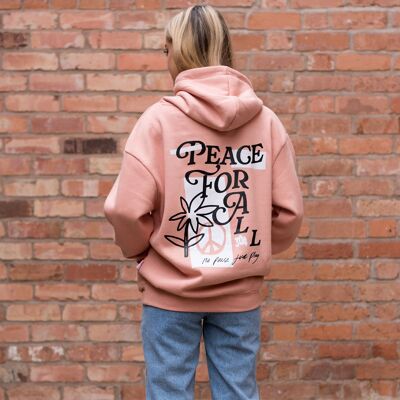 304 Womens Peace For All Hoodie Dusty Peach (Mental Health Awareness Limited Edition)