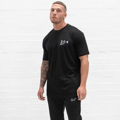 304 Mens One Hundred Stamp Relaxed Fit T Shirt Black