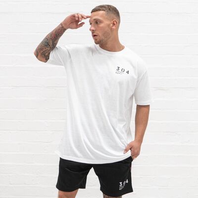 304 Mens One Hundred Stamp Relaxed Fit T Shirt White