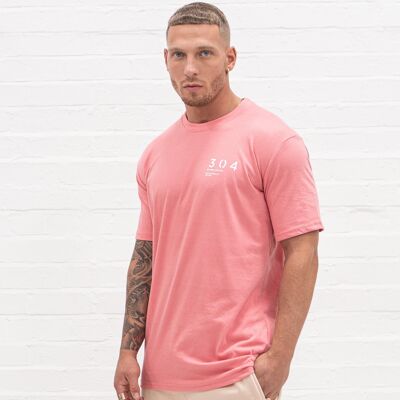 304 Mens One Hundred Stamp Relaxed Fit T Shirt Dusty Pink