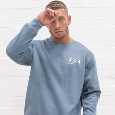 304 Mens Core One Hundred Stamp Sweatshirt Dusty Blue