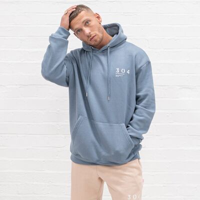 304 Mens Core One Hundred Stamp Hoodie Dusty Blue