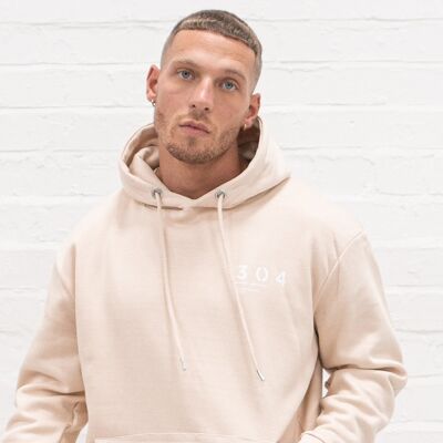 304 Mens Core One Hundred Stamp Hoodie Vanilla