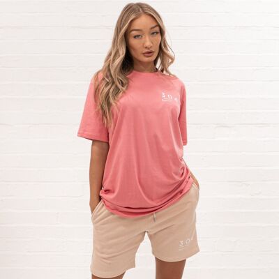 304 Womens One Hundred Stamp Relaxed Fit T Shirt Dusty Pink