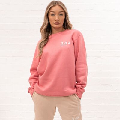 304 Womens Core One Hundred Stamp Sweatshirt Dusty Pink
