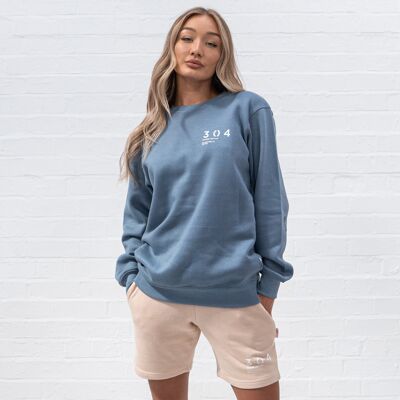 304 Womens Core One Hundred Stamp Sweatshirt Dusty Blue