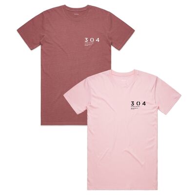 304 Mens Core Stamp T-Shirt Bundle Pink Natural & Faded Wine