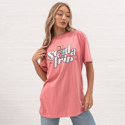 304 Womens Soda Trip Dusty Pink T-Shirt