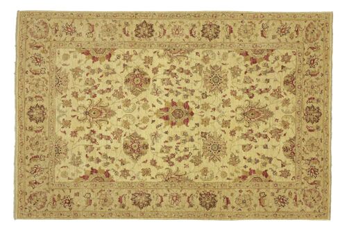 Afghan Chobi Ziegler 232x174 Handgeknüpft Teppich 170x230 Beige Floral Kurzflor Orient