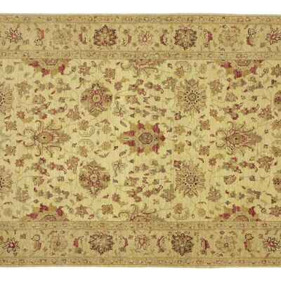 Afghan Chobi Ziegler 232x174 Handgeknüpft Teppich 170x230 Beige Floral Kurzflor Orient