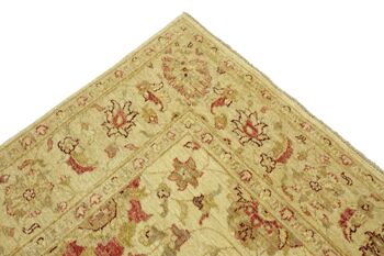 Tapis Afghan Chobi Ziegler 232x174 noué main 170x230 beige fleuri poil court Orient 5