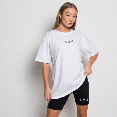 304 Womens Rainbow Reflective Logo T-shirt White